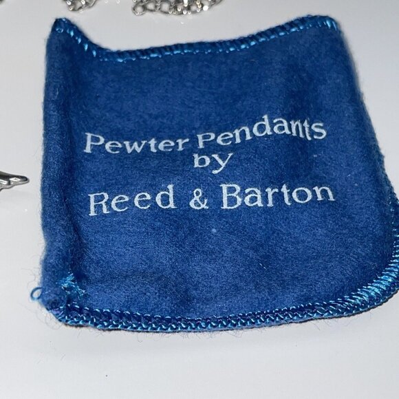 Reed and Barton Owl Pendant Necklace Blue Swirl Jelly Belly Pewter Bird Boxed N8 - Picture 5 of 16